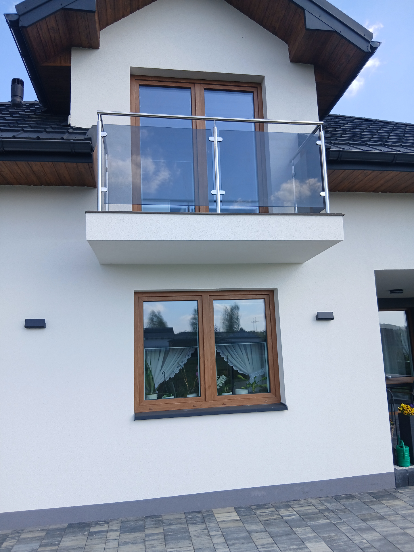 Balustrada balkonowa · inox + szkło